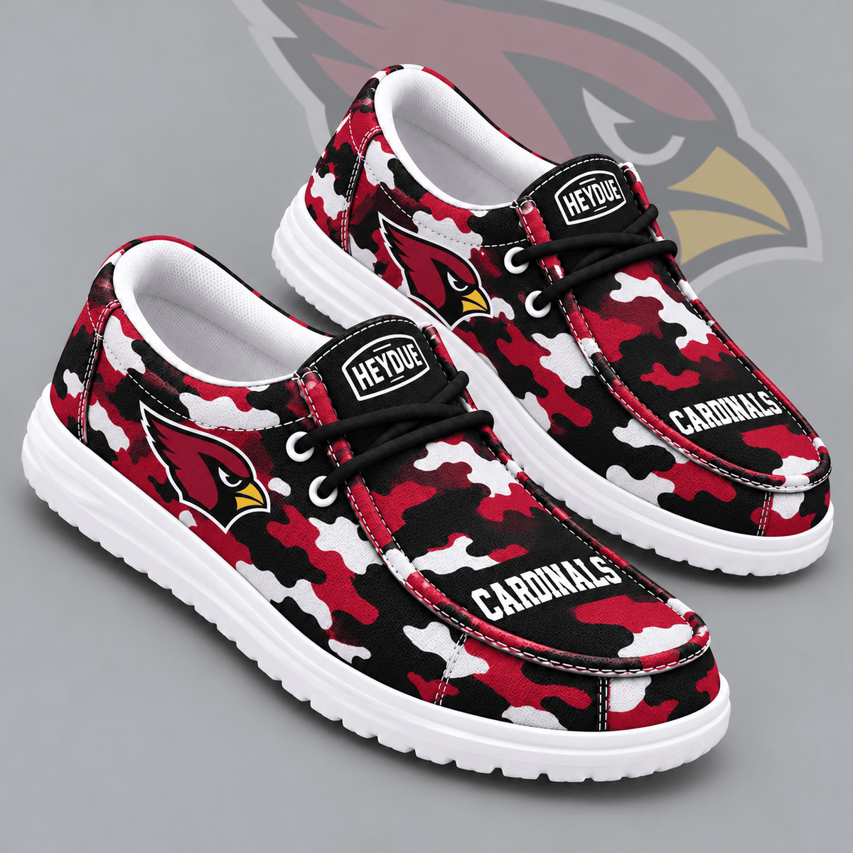 Arizona Cardinals | Premium NFL Urban Camo Print HEYDUDE Casual Loafers With Team Logo And Lightweight Comfort Sole NDN cover