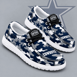 Dallas Cowboys | Premium NFL Urban Camo Print HEYDUDE Casual Loafers With Team Logo And Lightweight Comfort Sole NDN cover