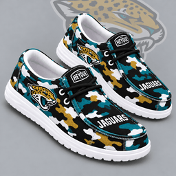 Jacksonville Jaguars | Premium NFL Urban Camo Print HEYDUDE Casual Loafers With Team Logo And Lightweight Comfort Sole NDN cover