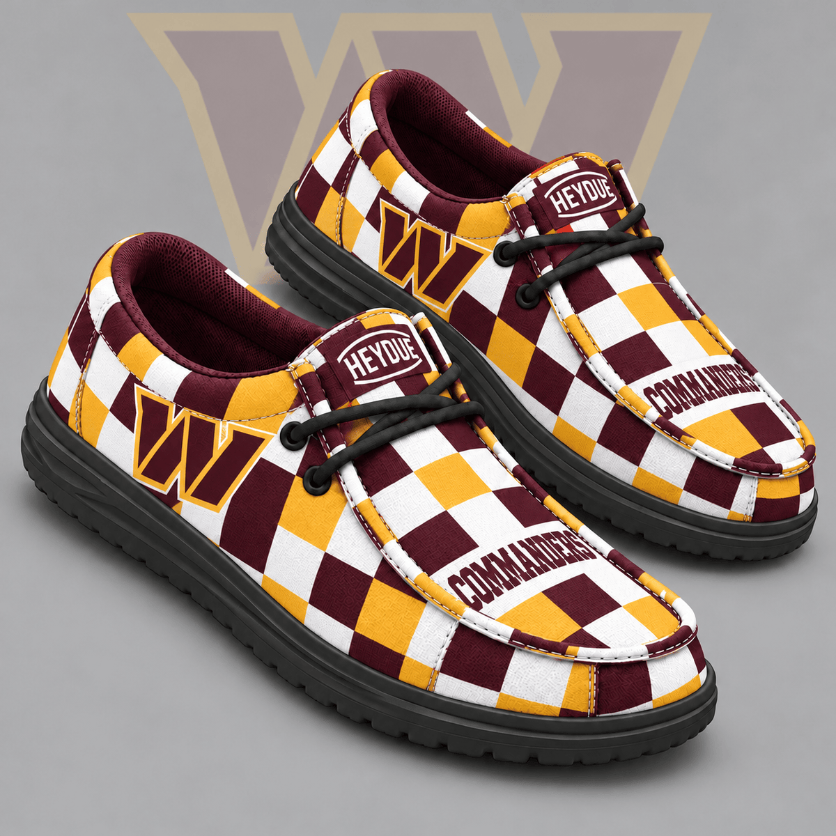 Arizona Cardinals | Premium NFL Bold Buffalo Check Plaid HEYDUDE Casual Loafers With Team Logo And Lightweight Comfort Sole NDN cover