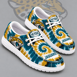 Jacksonville Jaguars | Premium NFL Spiral Tie Dye Print HEYDUDE Casual Loafers With Team Logo And Lightweight Comfort Sole NDN cover
