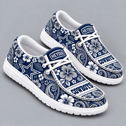 Dallas Cowboys | Premium NFL Vintage Paisley Floral Bandana Print HEYDUDE Casual Loafers With Team Logo And Lightweight Comfort Sole NDN cover