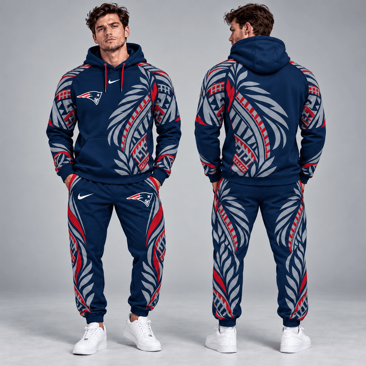 Houston Texans | Premium NFL Polynesian Tribal Feather Graphic Pullover Hoodie And Matching Jogger Pants Tracksuit Set With Team Logo NDN cover