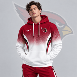 Arizona Cardinals | Premium NFL Gradient Chevron Fade Pullover Hoodie With Team Logo And Contrast Colorblock Athletic Design NDN cover