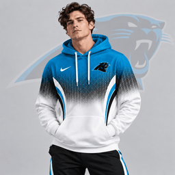 Carolina Panthers | Premium NFL Gradient Chevron Fade Pullover Hoodie With Team Logo And Contrast Colorblock Athletic Design NDN cover