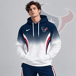 Houston Texans | Premium NFL Gradient Chevron Fade Pullover Hoodie With Team Logo And Contrast Colorblock Athletic Design NDN cover