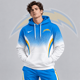 Los Angeles Chargers | Premium NFL Gradient Chevron Fade Pullover Hoodie With Team Logo And Contrast Colorblock Athletic Design NDN cover