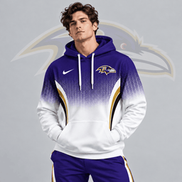 Baltimore Ravens | Premium NFL Gradient Chevron Fade Pullover Hoodie With Team Logo And Contrast Colorblock Athletic Design NDN cover