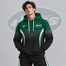 New York Jets | Premium NFL Gradient Chevron Fade Pullover Hoodie With Team Logo And Contrast Colorblock Athletic Design NDN cover