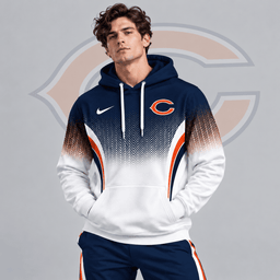 Chicago Bears | Premium NFL Gradient Chevron Fade Pullover Hoodie With Team Logo And Contrast Colorblock Athletic Design NDN cover