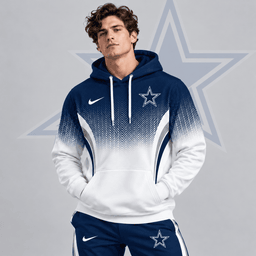 Dallas Cowboys | Premium NFL Gradient Chevron Fade Pullover Hoodie With Team Logo And Contrast Colorblock Athletic Design NDN cover