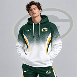 Green Bay Packers | Premium NFL Gradient Chevron Fade Pullover Hoodie With Team Logo And Contrast Colorblock Athletic Design NDN cover