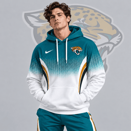 Jacksonville Jaguars | Premium NFL Gradient Chevron Fade Pullover Hoodie With Team Logo And Contrast Colorblock Athletic Design NDN cover
