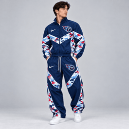 Tennessee Titans | Premium NFL Team Camo Colorblock Full Zip Tracksuit Jacket & Jogger Pants Set NDN cover