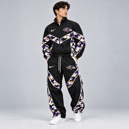 Baltimore Ravens | Premium NFL Team Camo Colorblock Full Zip Tracksuit Jacket & Jogger Pants Set NDN cover