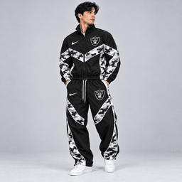 Las Vegas Raiders | Premium NFL Team Camo Colorblock Full Zip Tracksuit Jacket & Jogger Pants Set NDN cover