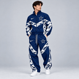 Dallas Cowboys | Premium NFL Team Camo Colorblock Full Zip Tracksuit Jacket & Jogger Pants Set NDN cover