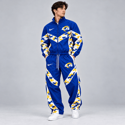 Los Angeles Rams | Premium NFL Team Camo Colorblock Full Zip Tracksuit Jacket & Jogger Pants Set NDN cover