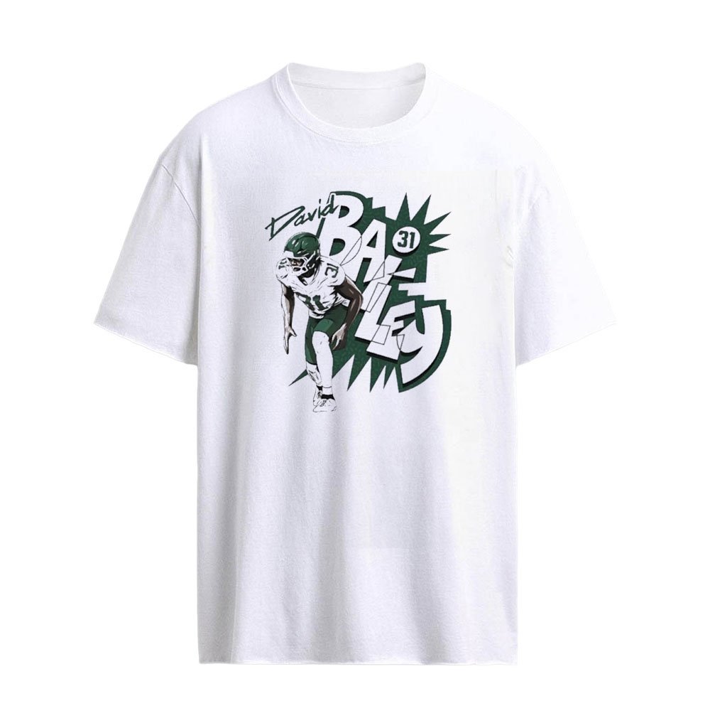 David Bailey New York Jets Football Player Comic Graphic T-Shirt