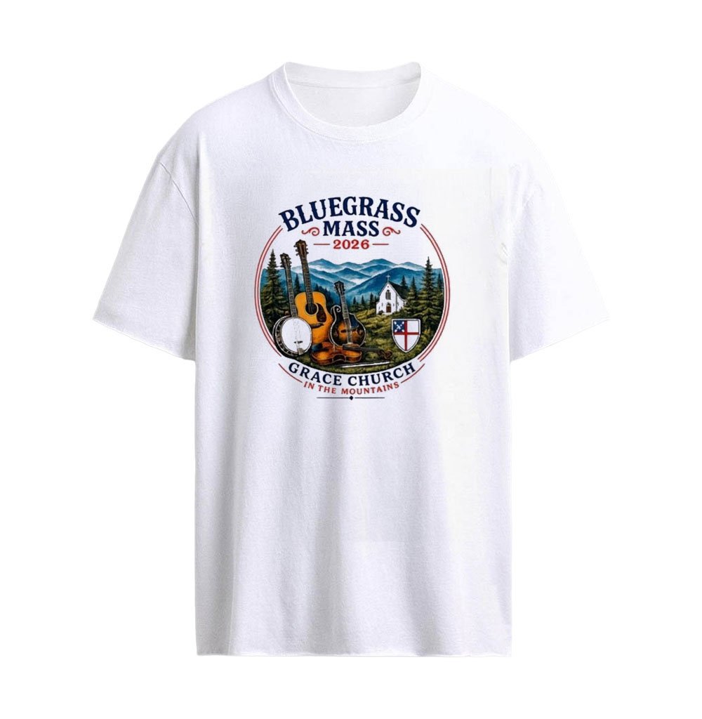 Bluegrass Mass 2026 Grace Church In The Mountains Logo T-Shirt