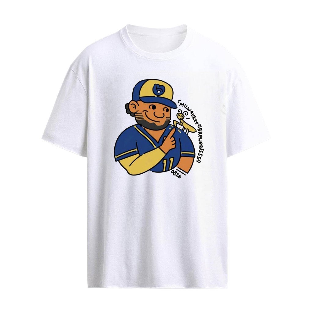 Brewers Jackson Chourio 11 Cartoon Baseball Shirt