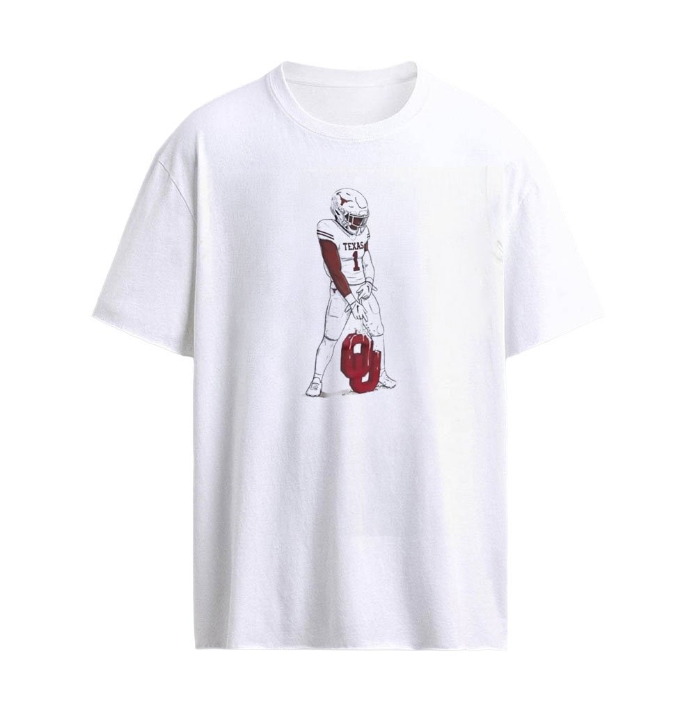Colin Simmons Texas Longhorns Peeing Oklahoma Sooners T-Shirt