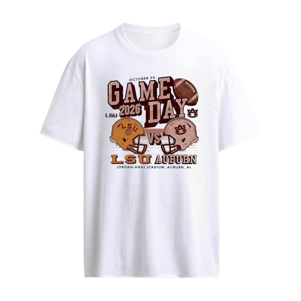 Auburn Tigers vs LSU Tigers 2026 Game Day Football Helmet Matchup T-Shirt