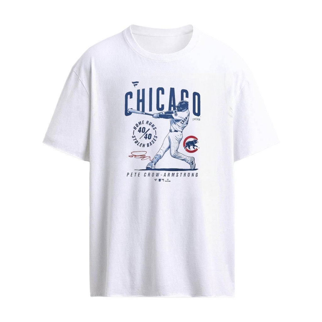 Chicago and Cubs Pete Crow-Armstrong White 40 40 Legacy T-Shirt