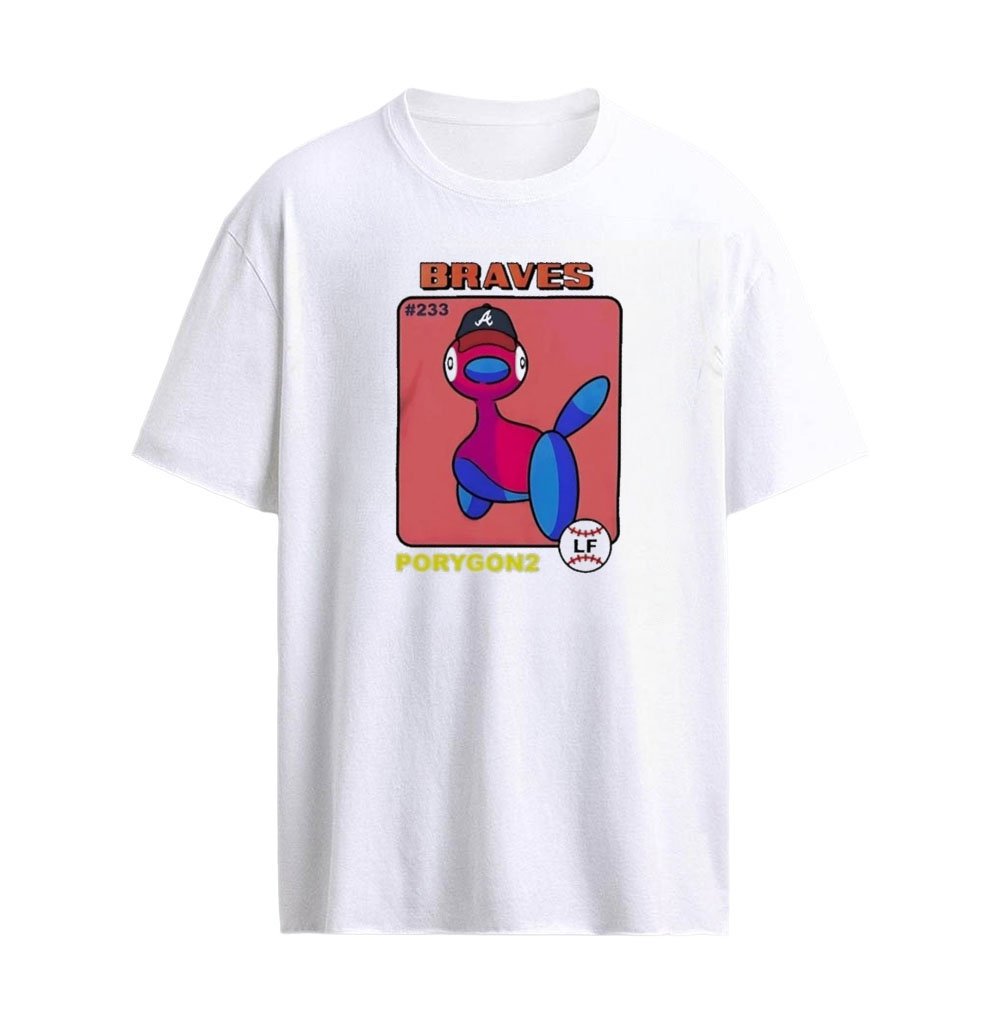 Atlanta Braves X Pokemon Porygon Cartoon Graphic T-shirt