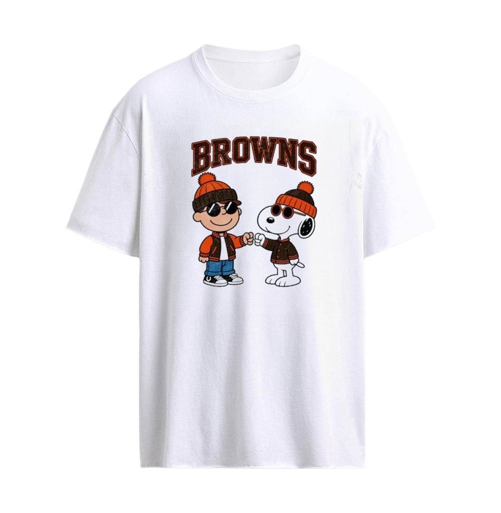 Cleveland Browns Charlie Brown and Snoopy NFL 2026 T-shirt