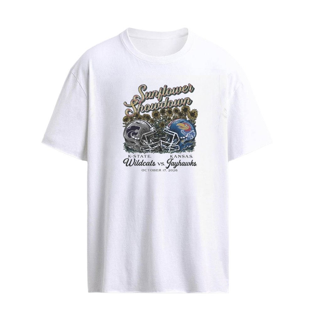 K-State Wildcats vs Kansas Jayhawks Sunflower Showdown 2026 T-Shirt – Kansas State Football Rivalry O