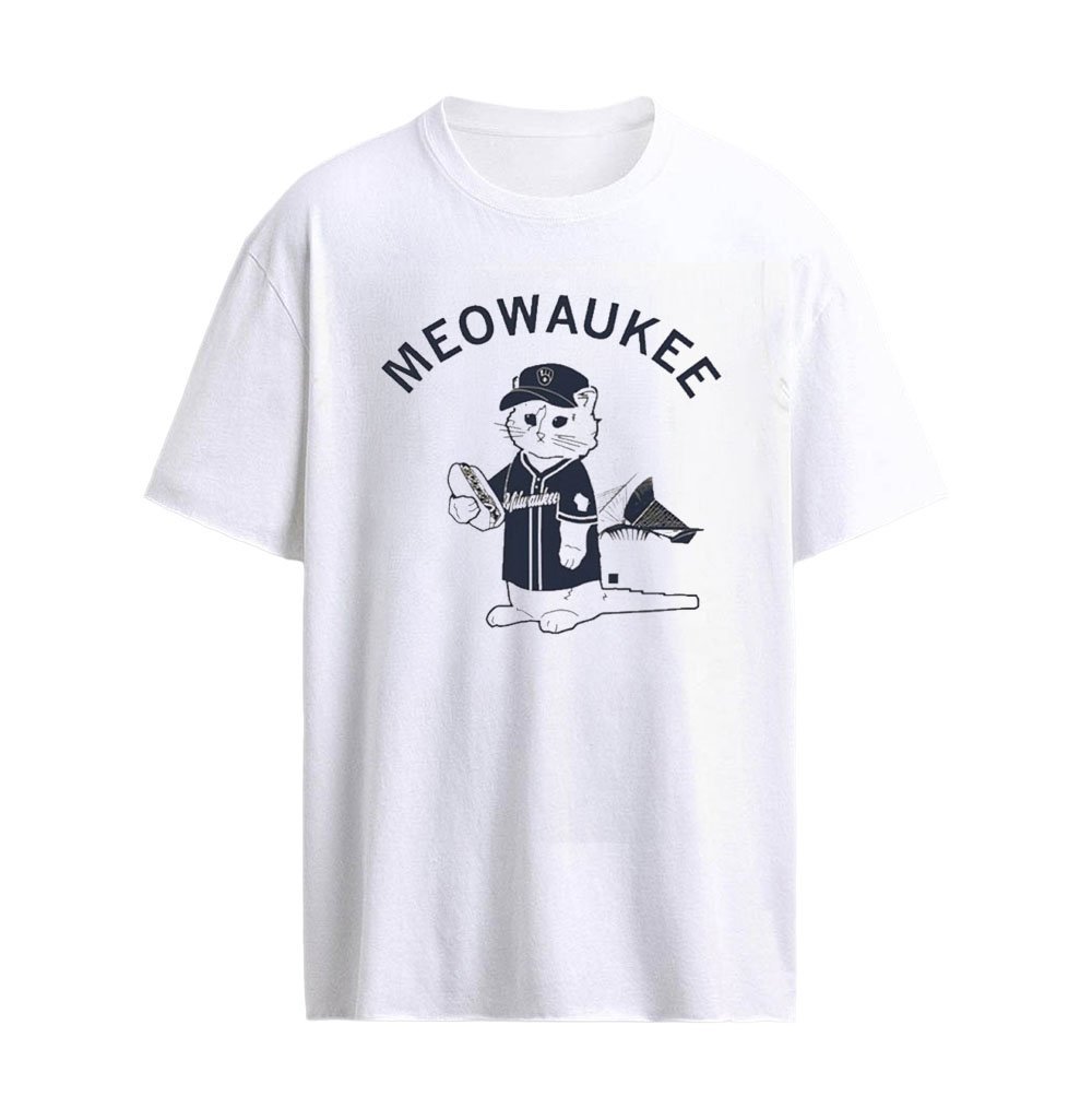 Meowaukee Cat Milwaukee Brewers Baseball Graphic T-Shirt