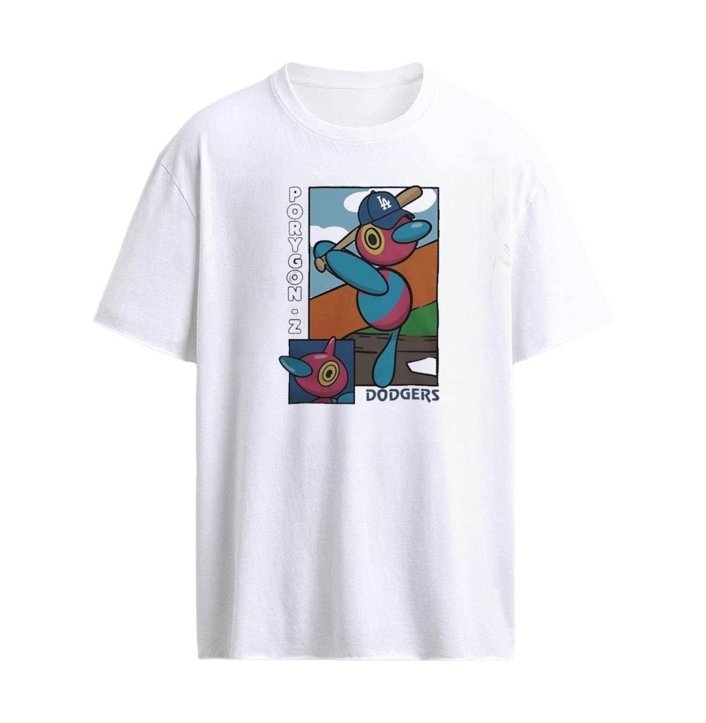 Los Angeles Dodgers X Pokemon Porygon 2 Anime cartoon Graphic T-Shirt