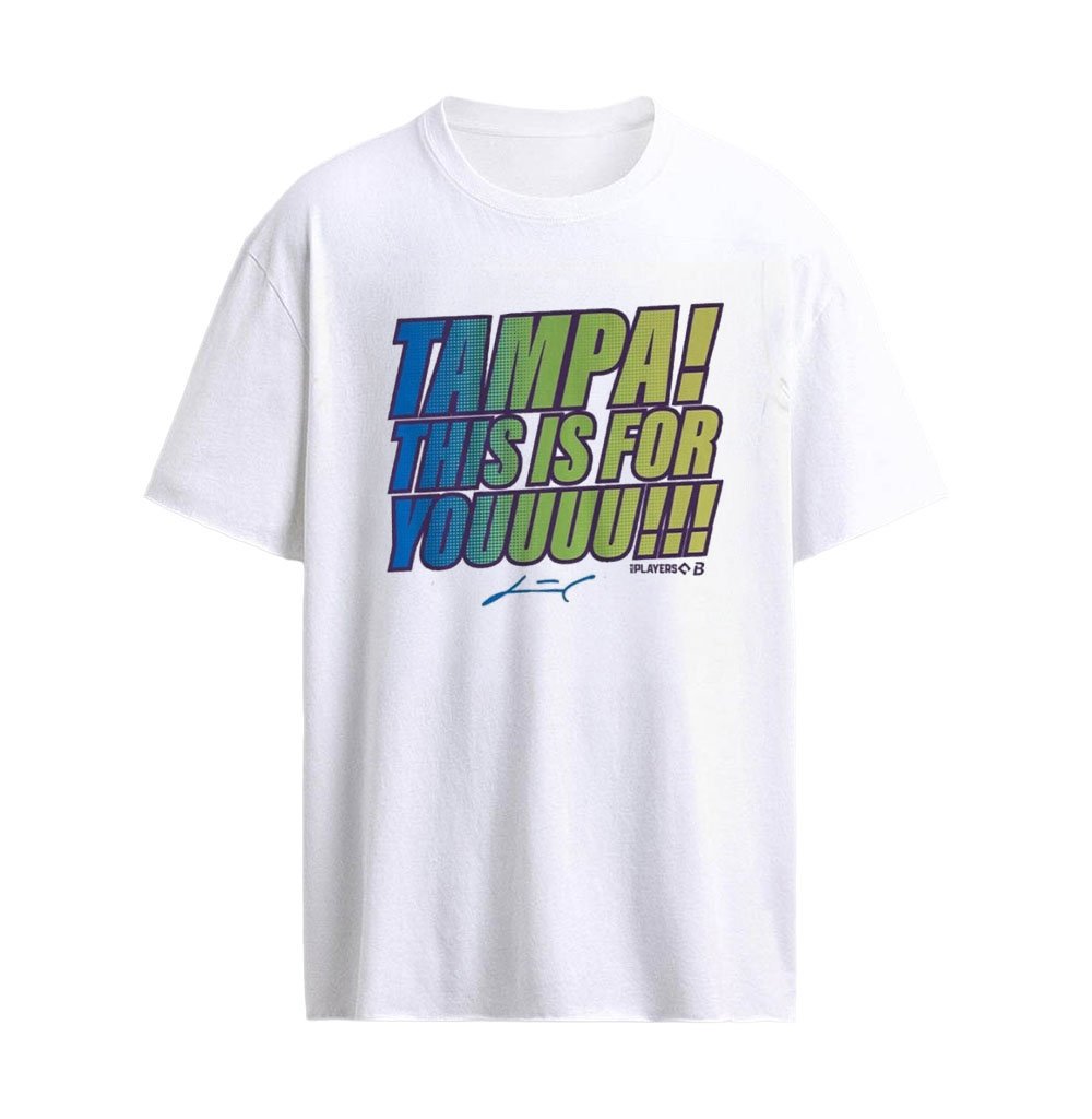Junior Caminero Tampa This Is For You T-Shirt – Tampa Bay Rays Pennant Celebration MLB Baseball Graph