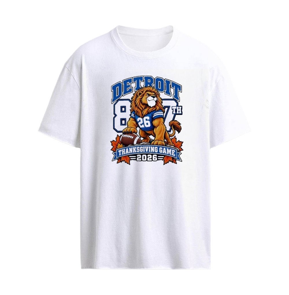 Detroit Lions 87th Thanksgiving Game 2026 Mascot Graphic T-shirt