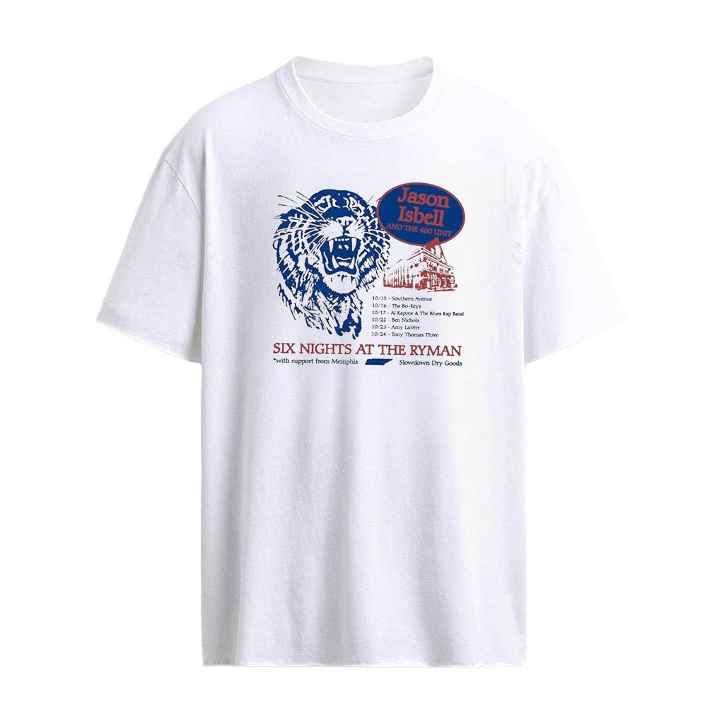 Jason Isbell And The 400 Unit Memphis TN Exclusive Event Tee Six Nights At The Ryman On October 15