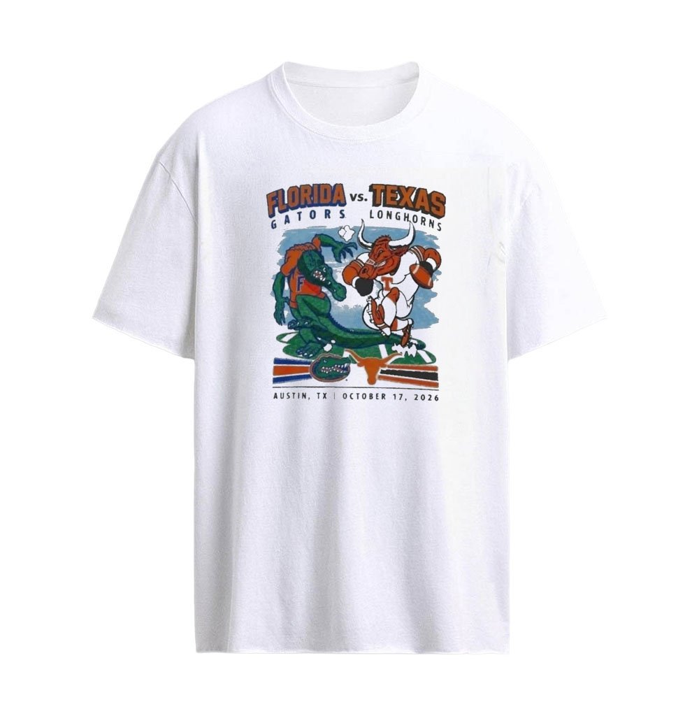 Florida Gators vs Texas Longhorns 2026 Mascot T-Shirt – Austin TX Football GameDay October 17 Matchup