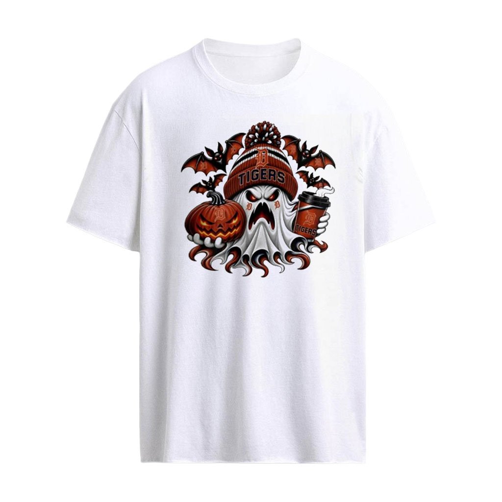 Detroit Tigers Ghost Coffee Halloween Spooky 2026 shirt