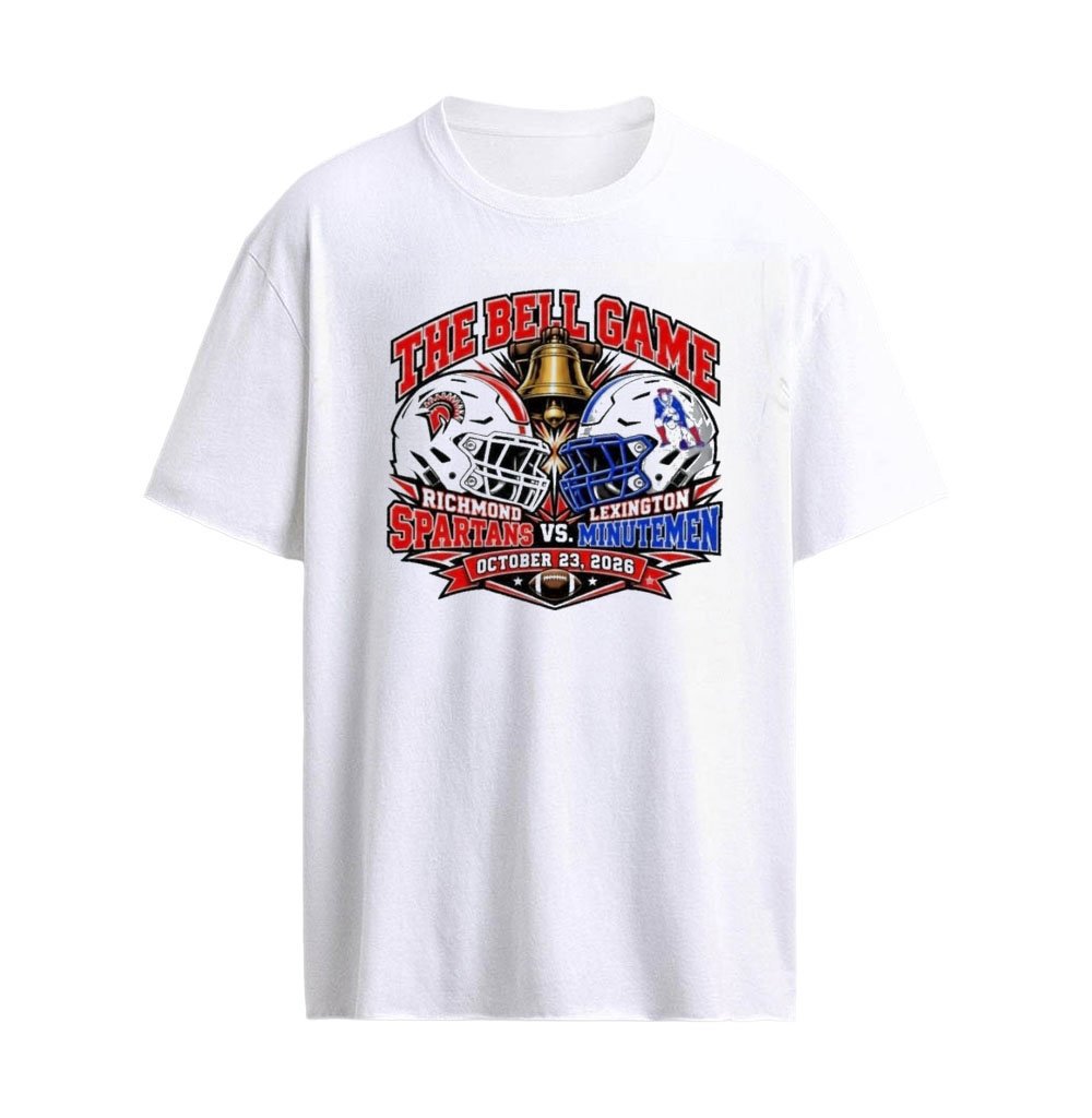 The Bell Game Richmond Spartans vs Lexington Minutemen October 23 2026 Helmet Matchup T-Shirt