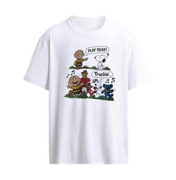 Snoopy and Charlie Brown Play Dead Truckin’ Grateful Dead Mashup Graphic T-shirt