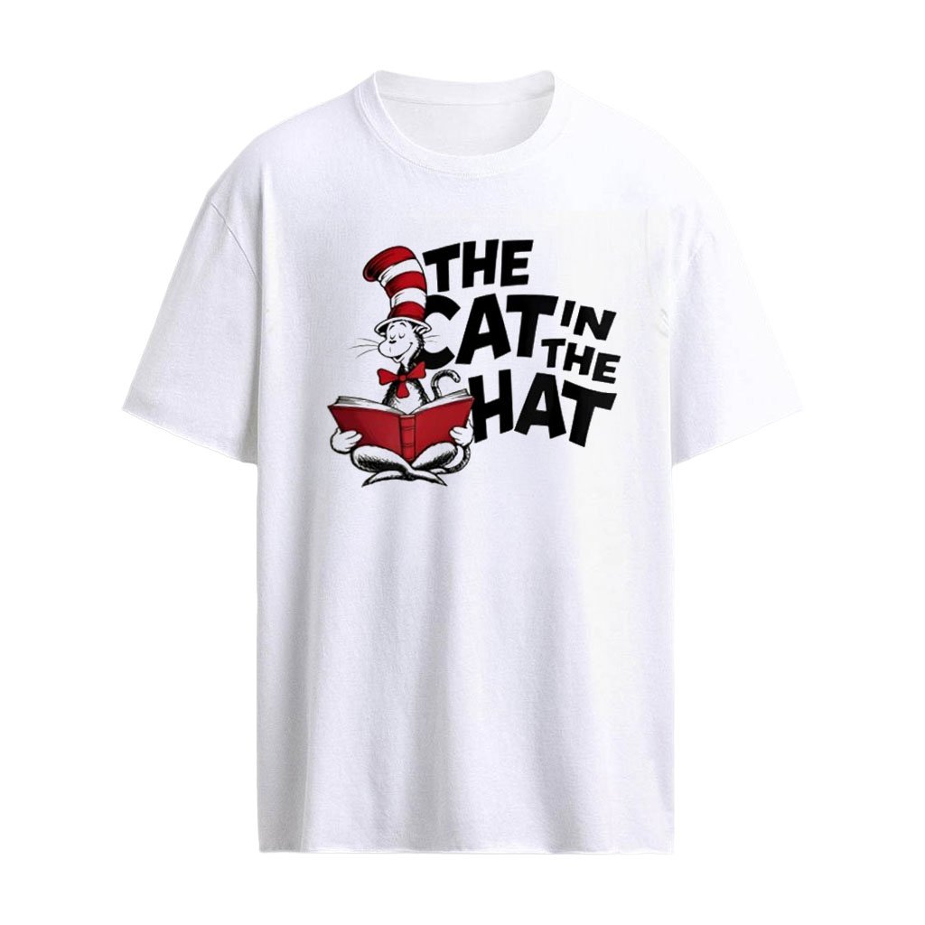 Dr Seuss the Cat in the hat reading book shirt