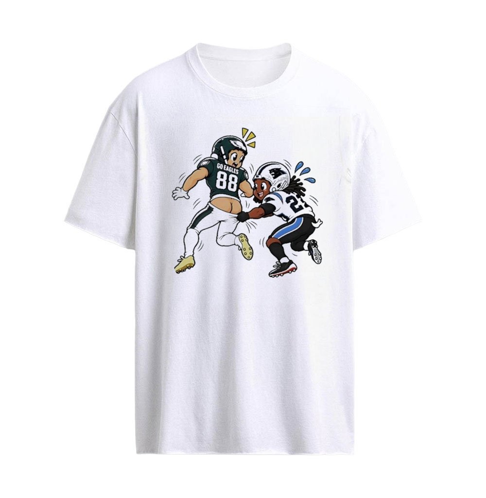 Philadelphia Eagles Go Eagles and Carolina Panthers Players Cartoon Meme T-Shirt