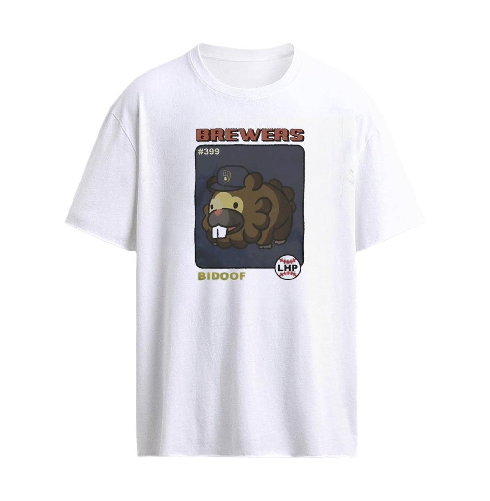 Milwaukee Brewers X Pokemon Bidoof Cartoon Graphic T-Shirt
