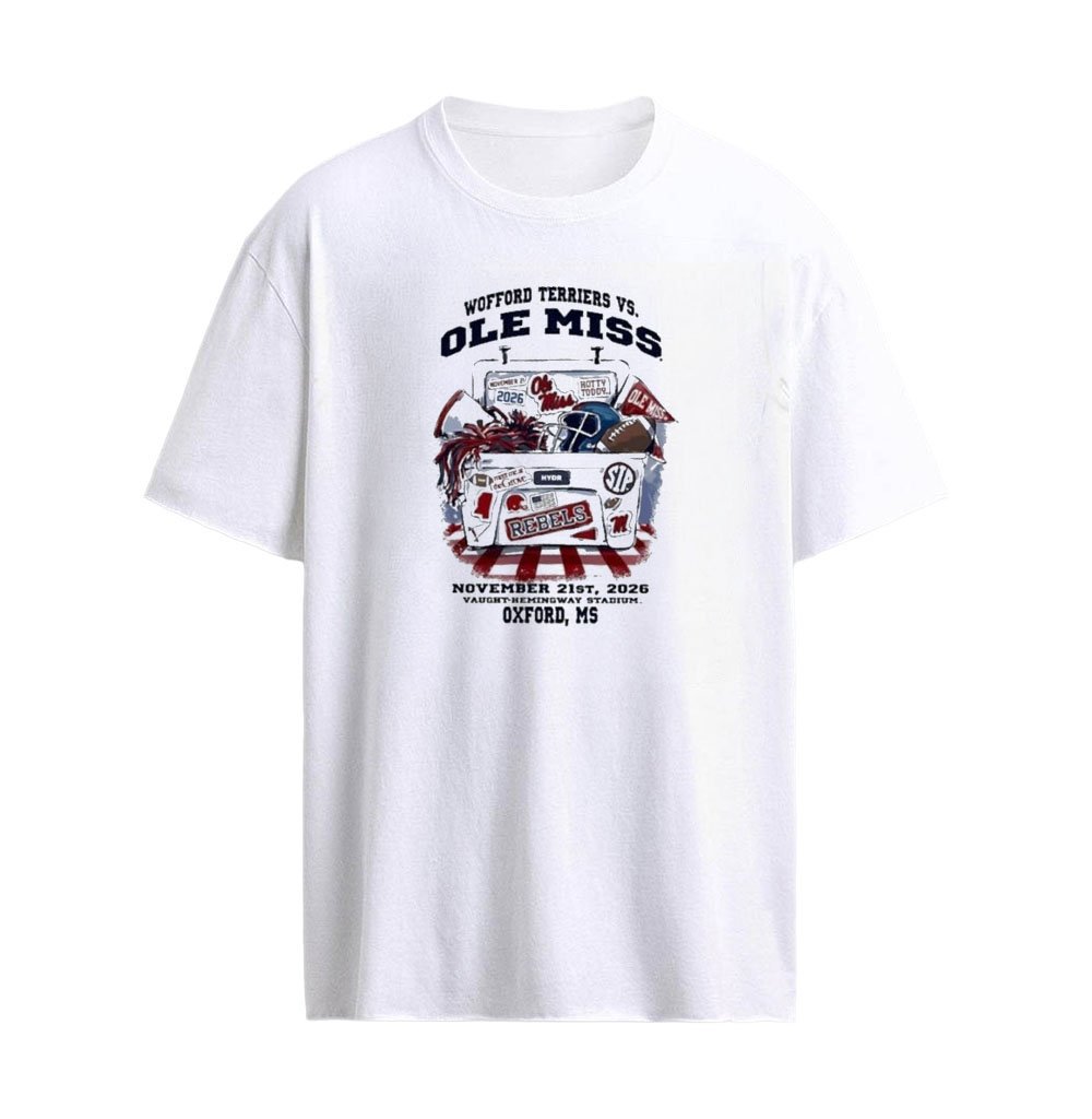 Wofford Terriers Vs Ole Miss November 21st, 2026 Vaught-hemingway Stadium Oxford, MS Matchup T-shirt