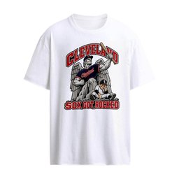 Cleveland Guardians MLB Sox Got Rocked Winged Statue holding baseball bat shirt