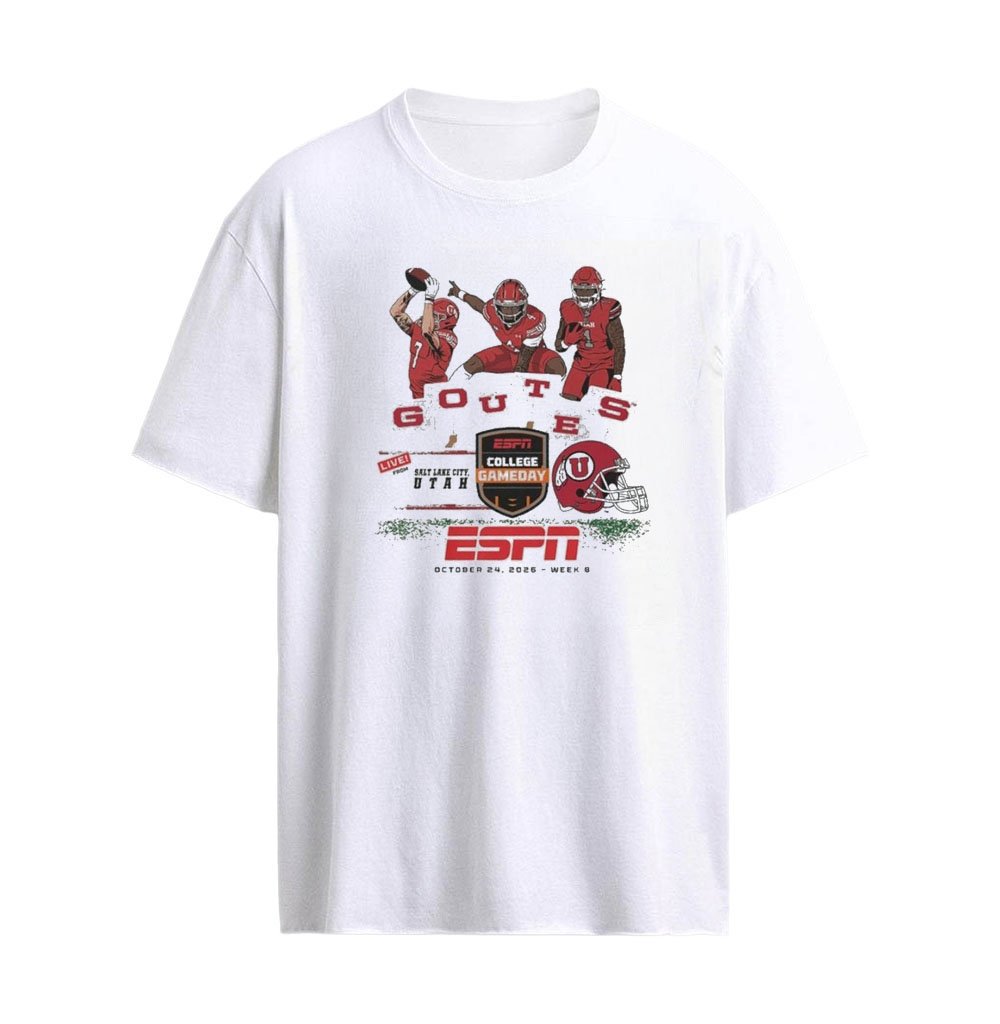 Utah Utes ESPN College GameDay T-Shirt – Go Utes Football Player Graphics & Salt Lake City Live Broad