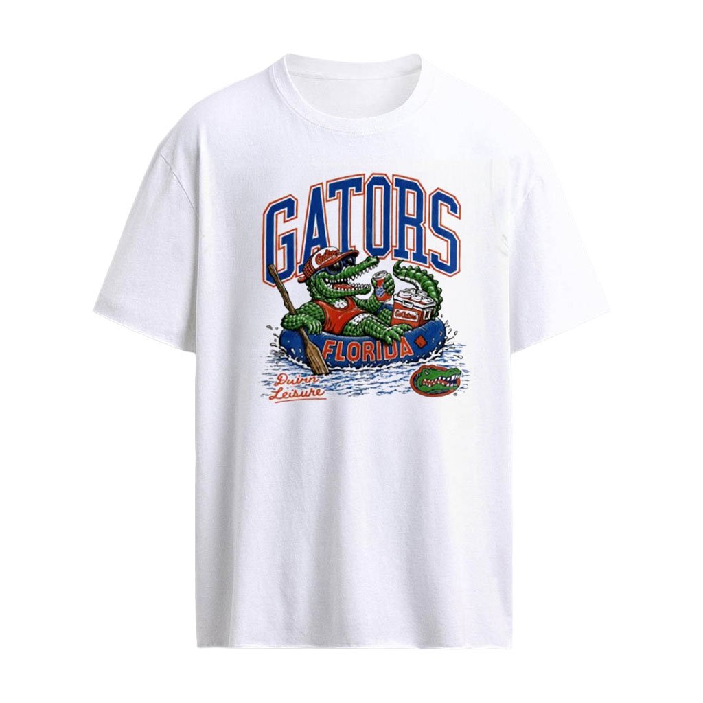 Florida Gators NCAA Durin Leisure Alligator wearing sunglasses hat floating shirt