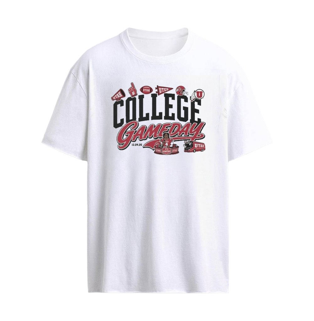 Utah Utes College GameDay 2026 T-Shirt – ESPN Football Event Graphic with Utah Utes Mascot, Helmet &