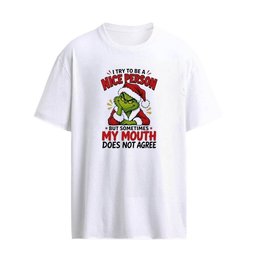 The Grinch Christmas 2026 T-Shirt – I Try to Be a Nice Person but Sometimes My Mouth Does Not Agree T