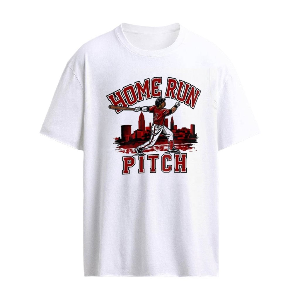Home Run Pitch 11 baseball player batting city skyline shirt